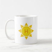 Yellow Gradient Sun with Single Letter Monogram Koffiemok (Links)