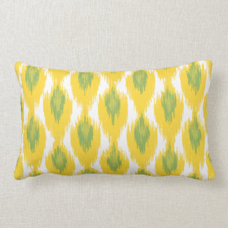 Yellow Green Abstract Tribal Ikat Diamond Pattern Kussen