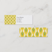 Yellow Green Abstract Tribal Ikat Diamond Pattern Mini Visitekaartje (Voorkant / Achterkant)