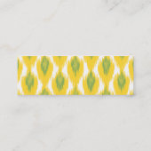 Yellow Green Abstract Tribal Ikat Diamond Pattern Mini Visitekaartje (Achterkant)