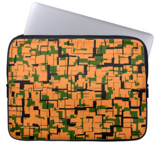 Yellow Green Black Digital Camo Pattern Laptop Sleeve