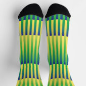 Yellow Green Blue Striped Pattern Sokken (Top)