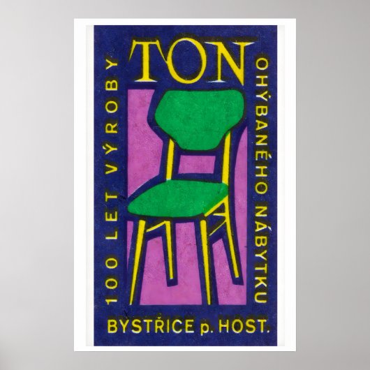 Yellow Green Chair - Matchbox Print - Czech Wall (Voorkant)