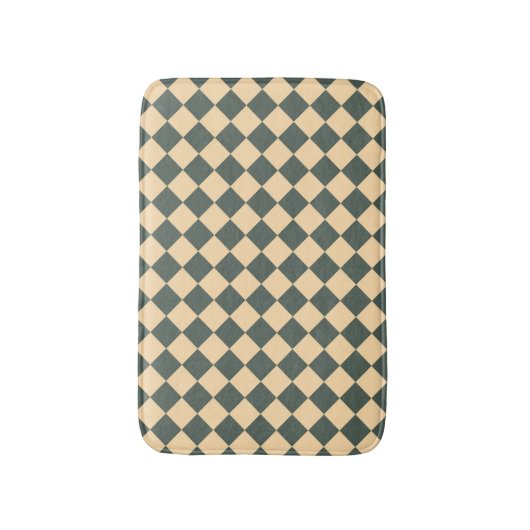 Yellow Green Checker Diamond Pattern Badmat (Voorkant Verticaal)