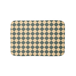 Yellow Green Checker Diamond Pattern Badmat