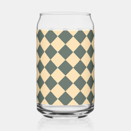 Yellow Green Checker Diamond Pattern Blikvorm Glas