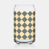 Yellow Green Checker Diamond Pattern Blikvorm Glas (Achterkant)
