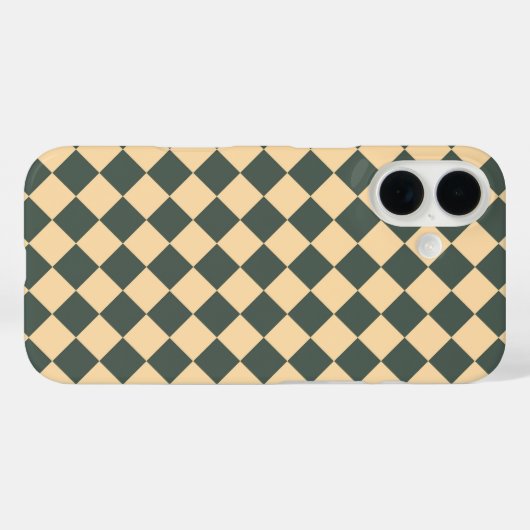 Yellow Green Checker Diamond Pattern Case-Mate iPhone Case (Achterkant (horizontaal))