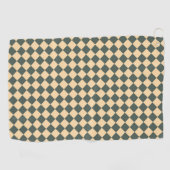 Yellow Green Checker Diamond Pattern Golfhanddoek (Horizontaal)