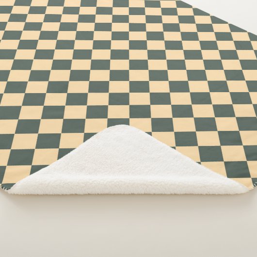 Yellow Green Checker Diamond Pattern Sherpa Deken (3/4)