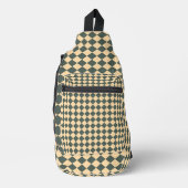 Yellow Green Checker Diamond Pattern Sling Bag (Voorkant)
