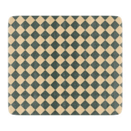 Yellow Green Checker Diamond Pattern Snijplank
