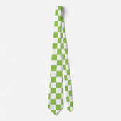 Yellow Green Checkerboard Patroon Stropdas (Voorkant)