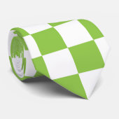 Yellow Green Checkerboard Patroon Stropdas (Opgerold)