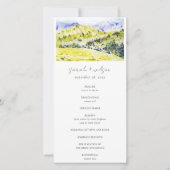 Yellow Green Countryside Hills Wedding Programme Bedankkaart (Voorkant)