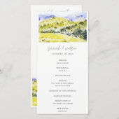 Yellow Green Countryside Hills Wedding Programme Bedankkaart (Voorkant / Achterkant)