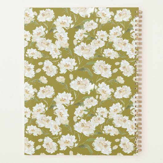 Yellow Green Cream Floral Planner (Achterkant)