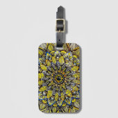 Yellow Green Hand Drawn Mandala Design Bagagelabel (Voorkant (verticaal))