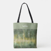 Yellow green modern abstract elegant pattern  tote bag (Achterkant)