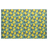 Yellow Green Navy Blue Lemon Pattern Stof (Yard (91,4 cm))