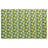 Yellow Green Navy Blue Lemon Pattern Stof (Yard (91,4 cm))