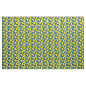 Yellow Green Navy Blue Lemon Pattern Stof (Yard (91,4 cm))