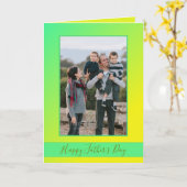 Yellow Green Ombre Happy Vaderdag Photo Kaart (Gele Bloem)