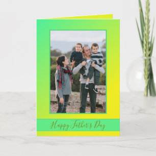 Yellow Green Ombre Happy Vaderdag Photo Kaart