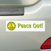 Yellow Green Peace Sign Bumpersticker (Op auto)