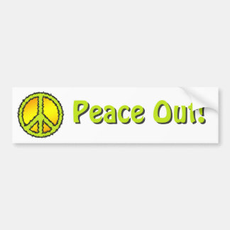 Yellow Green Peace Sign Bumpersticker