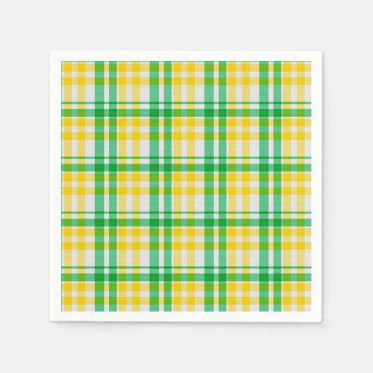 Yellow Green Plaid Pattern Check Print Tartan Servet (Voorkant)
