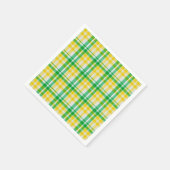 Yellow Green Plaid Pattern Check Print Tartan Servet (Hoek)