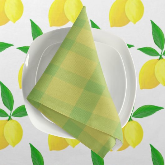 Yellow Green Rustic Plaid Check Tafelkleed