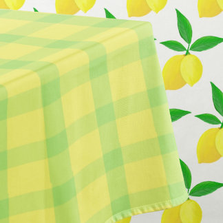 Yellow Green Rustic Plaid Check Tafelkleed