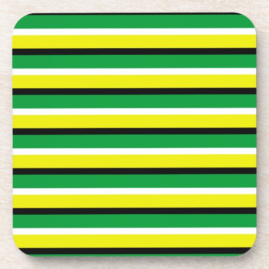 Yellow Green Stripes Pattern Bier Onderzetter (Voorkant)