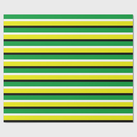 Yellow Green Stripes Pattern Cadeaupapier (Vlak)