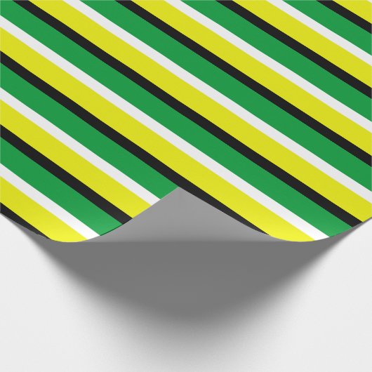 Yellow Green Stripes Pattern Cadeaupapier (Hoek)
