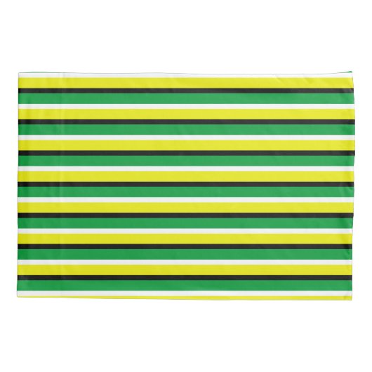 Yellow Green Stripes Pattern Kussensloop (Achterkant)