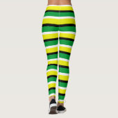 Yellow Green Stripes Pattern Leggings (Achterkant)
