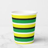 Yellow Green Stripes Pattern Papieren Bekers (Achterkant)