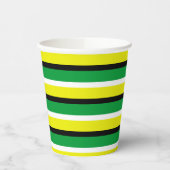 Yellow Green Stripes Pattern Papieren Bekers (Links)