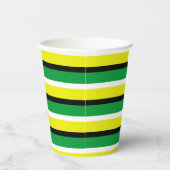 Yellow Green Stripes Pattern Papieren Bekers (Rechts)
