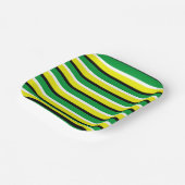 Yellow Green Stripes Pattern Papieren Bordje (Gebogen)