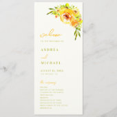 Yellow Green Summer Floral Vibrant Bloom Wedding Programmakaart (Voorkant)