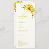 Yellow Green Summer Floral Vibrant Bloom Wedding Programmakaart (Voorkant / Achterkant)