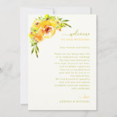 Yellow Green Wedding Welcome Letter Itinerary Card Kaart (Voorkant)