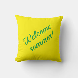Yellow & green, Welcome summer.  Throw Pillow Kussen