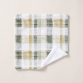 Yellow Green White Plaid Stripes Bad Handdoek (Wasdoekje)