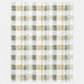Yellow Green White Plaid Stripes Fleece Deken (Voorkant)