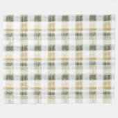 Yellow Green White Plaid Stripes Fleece Deken (Voorkant (Horizontaal))